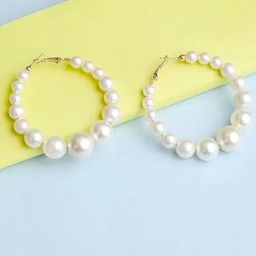 Fashion Doc Gold-Plated Pearls Circular Hoop Earrings-image-44