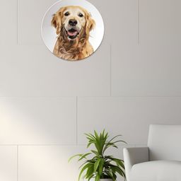 THE QUIRKY HOME Beige & White Golden Retriever Printed Ceramic Wall Plates-image-30
