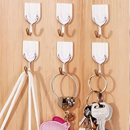 upkaranwale 6Pcs White Self Adhesive Wall Hooks-23
