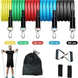 Exercise Bands 11 PCS Workout bands-[Door Anchor, Ankle Straps toning tube] Fitness Accessory Kit Kit-image-59