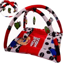 Polyester Kids Washable New Born Baby Bedding Set Play Gym with Mosquito Net and Hanging Toys for Baby Boy's & Baby Girl's(0-9month) Mosquito Net-image-7