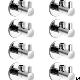 kamal Angle Valve FLT (Set of 8) | Full Brass | Premium Quality | Std 1/2'' BSP Thread | With Wall Flanges | Quarter turn movement Angle Cock Faucet-picture-23