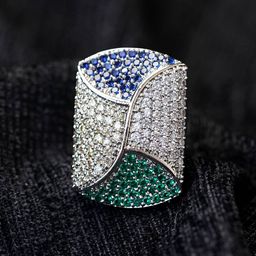 Zoey Silver-Plated American Diamond-Studded Finger Ring-image-56