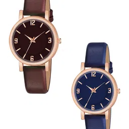 THE SHOPOHOLIC Women Pack Of 2 Dial & Leather Straps Analogue Watches F-MR-BL-picture-9
