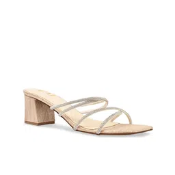 CAI Women Double Cross Strap Silver Diamond Heel-54