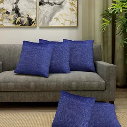 Myntra Elegant Homes Blue Set of 5 Square Cushion Covers-19