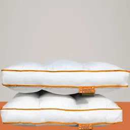 Homerz White & Orange Colored Polycotton Sleep Pillow-image-20