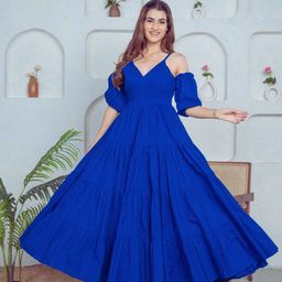 KAJODI Women Tiered Fit and Flare Dress-image-14