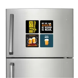 ARTBUG 4-Pcs Yellow & Black Printed Fridge Magnets-30
