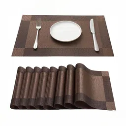 Baskety 8Pc Brown Washable Table Placemats-33