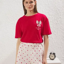 Trendyol Printed Pure Cotton Night suit-image-57