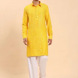 Pro-Ethic STYLE DEVELOPER Men Regular Sequinned Kurta with Salwar-30