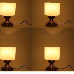 SOMIL White Glass Cylindrical Shaped Table Lamp-image-63