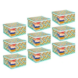 prettykrafts White 9 Pieces Printed Reusable Multi-Utility Organisers-7