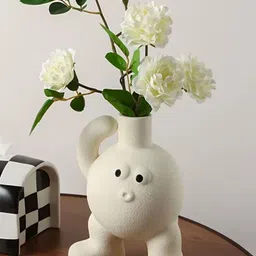ArteCasa Beige Textured Hip Hop Style Flower Vase-image-73