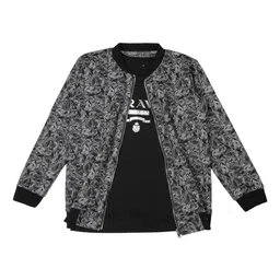 CAVIO Boys Geometric Reversible Jacket & T-Shirt-image-26