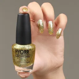 Golden Sparkle Nail Polish Long Lasting Smooth Finish Nail Enamel (15ml) (Golden Glitter)-20