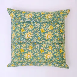 Block N Style Green & Mustard Floral Square Cushion Covers-27