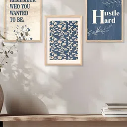 Kotart Brown & Blue 3 Pieces Abstract Printed Wooden Wall Arts-picture-28