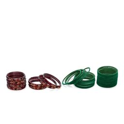 SOMIL Set Of 32 Alloy Artificial Stones & Beads Bangles-picture-12