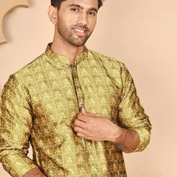 Anouk Rustic Men Floral Woven Design Jacquard Kurta-41