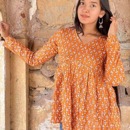 DECORIS Women Ethnic Motifs Printed V-Neck Empire Top-picture-31