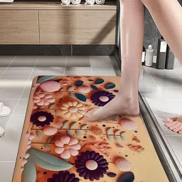 Sittella 3D Flower Printed Water Absorbent Anti-Skid Bathroom Mat-picture-29