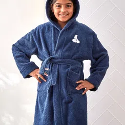 Home Centre Slate Space Girls Cotton Hooded Bath Robe-85