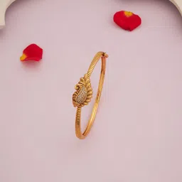 Kushal's Fashion Jewellery White Gold-Plated Ehnic Antique Kada Bangle-13