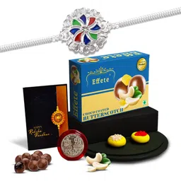 DeoDap Unisex 4 Pieces Rakhi Gift Set With Butterscotch-picture-24