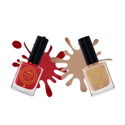 Saba Set Of 2 Breathable Nail Polish 12Ml - Dark Fantasy & Peach Play-25
