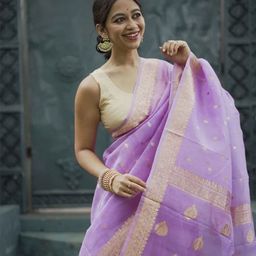 all about you Woven Design Zari Pure Silk Banarasi Saree-image-78