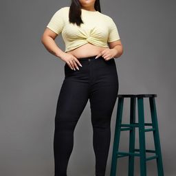 Miss Chase A+ Women Skinny Fit High-Rise Slash Knee Stretchable Jeans-image-20