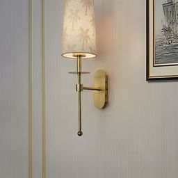 Fos Lighting Gold-Toned & White Printed Frustum Shaped Metal Wall Lamp-image-82