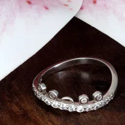 Tuanz Silver Jewelry 925 Sterling Silver Silver-Plated Stone-Studded Finger Ring-image-40