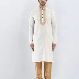 SULAKSHACOUTUREZ Men Embroidered Regular Kurta with Churidar-picture-19