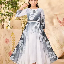 HERE&NOW Floral Print Georgette Fit & Flare Maxi Dress-picture-46