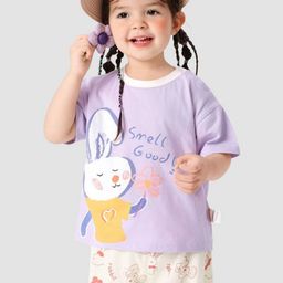 LULU & SKY Girls Graphic Printed Extended Sleeves Cotton T-shirt-image-96