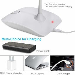 ziggy Flexible USB Led Desk Lamps/Table Lamp Study Reading Lamp USB Rechargeable Led Touch Led Lamp - White Table Lamp image 5