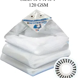 6FT X 6FT 120 GSM White Tarpaulin Tent - For Truck body, Car, Bike, Grain Covers, Pond Liners-image-56
