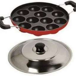 Appe Paddu Appam Maker Paniyarakal Paniyarrakal Paniyaram Pan Ponganalu with Lid Chetty Pan 23 cm diameter with Lid 0.125 L capacity-image-24