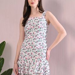 BAESD Floral Print Fit & Flare Dress-image-75