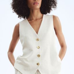 H&M Linen-Blend Suit Waistcoat-30