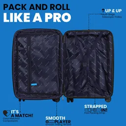 Polo Class Set Of 2 Textured Hard Sided Trolley Suitcase with Vanity image 2