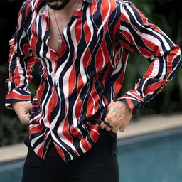 MARMIC FAB Men Classic Fit Geometric Printed Spread Collar Casual Shirt-picture-18