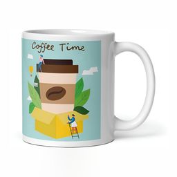 Mr UVD White & Green Graphic Printed Ceramic Glossy Mug 350 ml-image-92