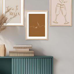 Kotart Brown & White 3 Pieces Wooden Abstract Wall Arts-picture-13