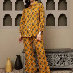 Sangria Printed Pure Cotton Top With Trousers Co-Ords-picture-50