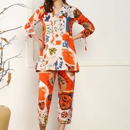 VAHSON Abstract Printed Top & Palazzo Co-Ords-picture-10