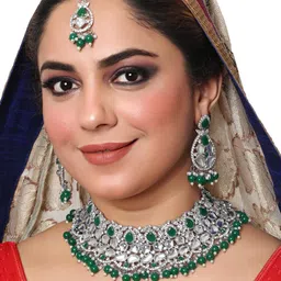 VATSALYA creation Rhodium-Plated Artificial Stones Alloy Jewellery Set-image-75